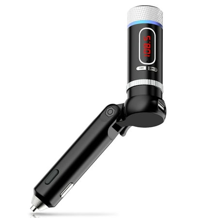 Mpow Streambot In-Car Wireless Bluetooth FM Transmitter Handsfree Radio Adapter with Hands-Free Calling, Music Control for iPhone and other