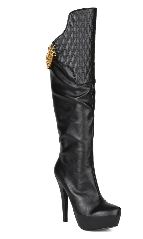 candyfloss love knee high platform boots