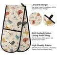 thumbnail image 4 of Dailycode Double Sided Oven Mitt with Loop Heat Resistant Kitchen Long Potholders 7" x 35" Cartoon Bird and Leaf, 4 of 6