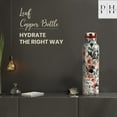 thumbnail image 2 of Perilla Home 100% Grey Floral Printed Copper Bottle With 34 Oz Leak Proof Contains Ayurveda Health Benefits For Drinking Water For Men Women Gym Yoga Travelling Hiking | Indoor | Outdoor | Office |, 2 of 15