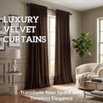 thumbnail image 2 of SNITIE Velvet Curtains 2 Panels, Thermal Insulated Rod Pocket Curtains, Soft Privacy Light-Filtering Velvet Drapes for Bedroom Living Room, 2 of 7