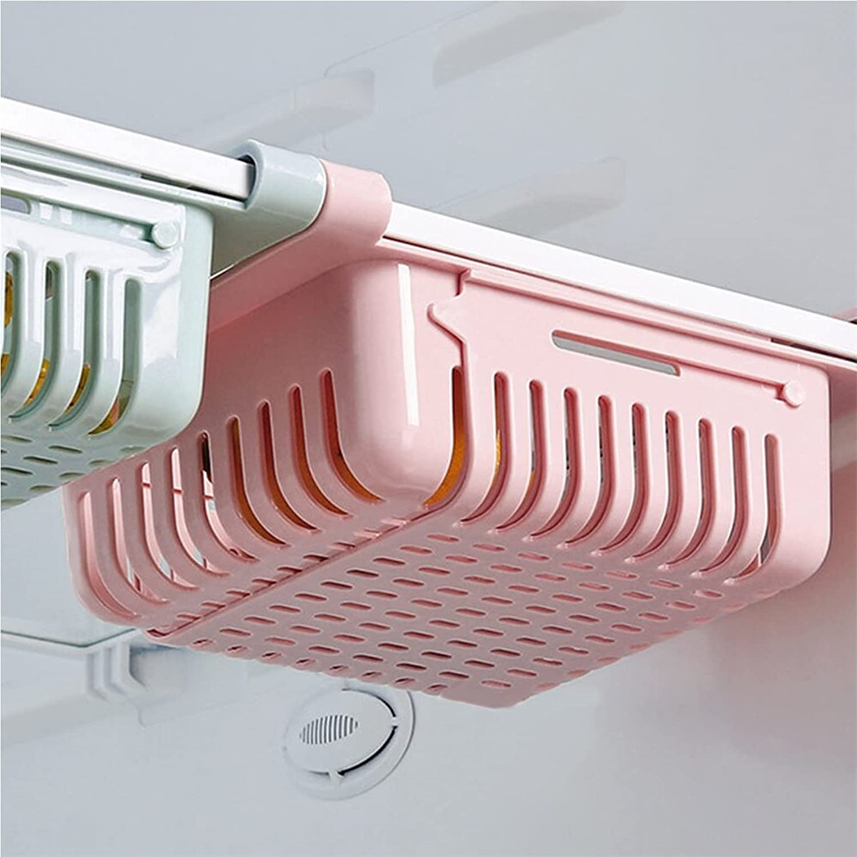 5-Pack Adjustable Refrigerator Drawer Organizers - Cream Color, Expandable Kitchen Storage