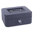 thumbnail image 1 of Caja de Dinero Sincero Pequeña con Cerradura Varios Compartimentos Plegable Acero Inoxidable Portátil Asa Color Negro Esmerilado Gran Tamaño con Llave, 1 of 5