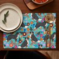 thumbnail image 4 of Bernese Mountain and Flower Summer Placemats Table Placemats Set Of 6-Linen Kitchen Washable Placemats Table Mats 11.8"x17.7"Non-Slip Heat Resistant, 4 of 5