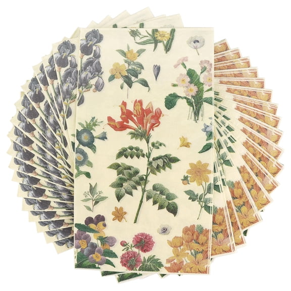 Vintage Floral Napkins 60Pcs Guest Disposable Flower Paper Napkins for Home Party/Wedding/Birthday Decorations