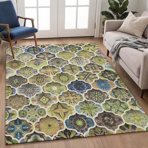 Addison Rugs Chantille Indoor/Outdoor Transitional Lattice Aloe Machine Washable Rectangle Rug, 10' x 14'