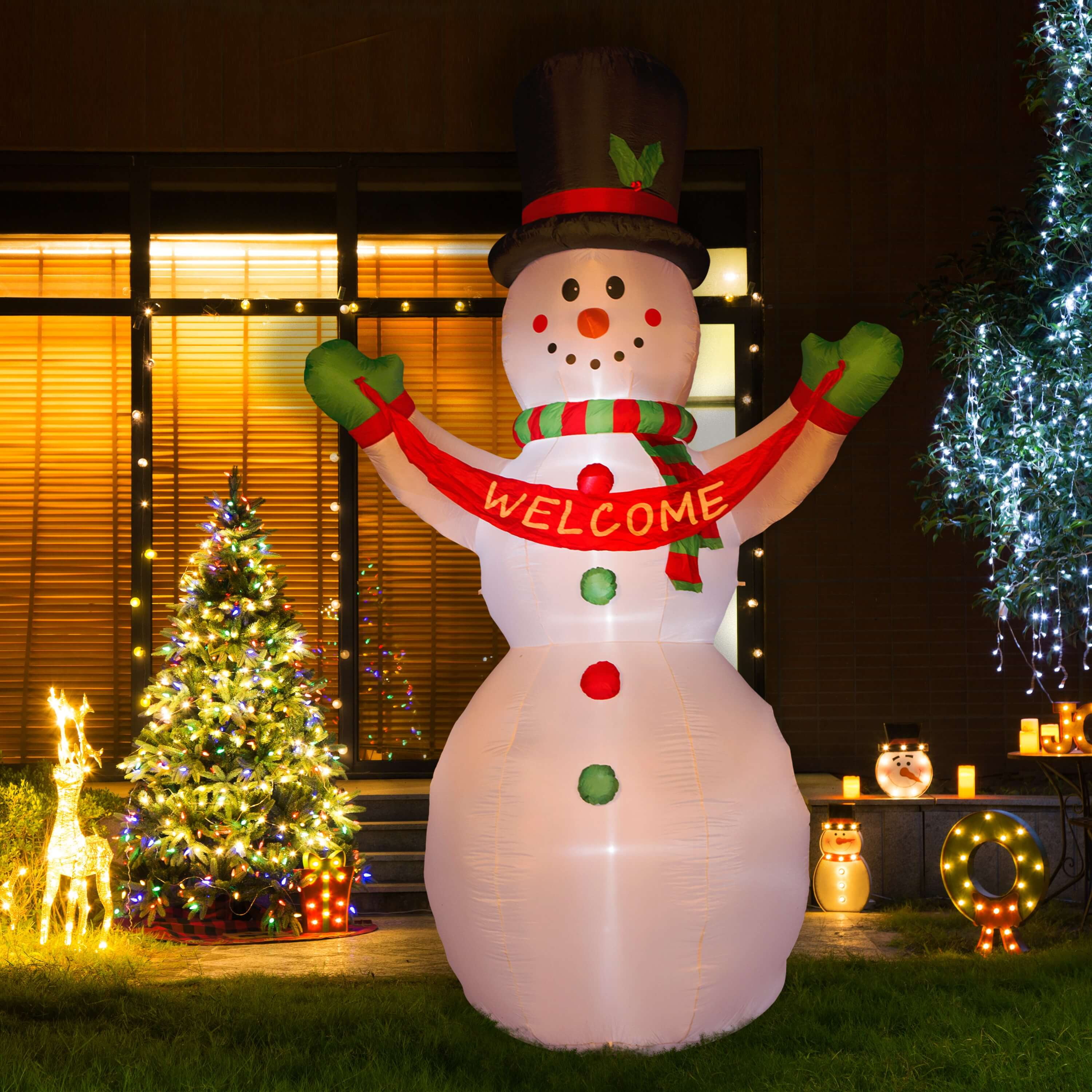 Glitzhome 11.8FT Outdoor Christmas Yard Inflatables Snowman with