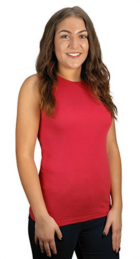 Full Shoulder Design Cotton Rosette Women’s Sleeveless Undershirt High Neck 