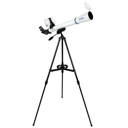 Explore One - 50mm Refractor Telescope with Panhandle Mount and Astronomy App - White