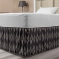 thumbnail image 1 of Boho Bed Skirt, Inspired Rhombus Pattern with Ornament Earth Tones, Elastic Bedskirt Dust Ruffle Wrap Around for Bedding Decor, 4 Sizes, Dark Taupe Grey Dark Tan, by Ambesonne, 1 of 2