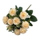 thumbnail image 1 of Ramo de rosas artificiales de varias cabezas con tallo para ramo de novia, boda, fiesta, centro de mesa, decoración del hogar, 1 of 7