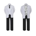 thumbnail image 2 of 5-7pc Formal Black White Suit Set Silver Bow Long Tie Vest Boy Baby Kids Sm-20 Teen, 2 of 3