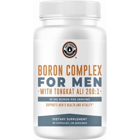 Left Coast Performance Boron Supplement with Tongkat Ali Dietary Supplements for Men, 30 Count