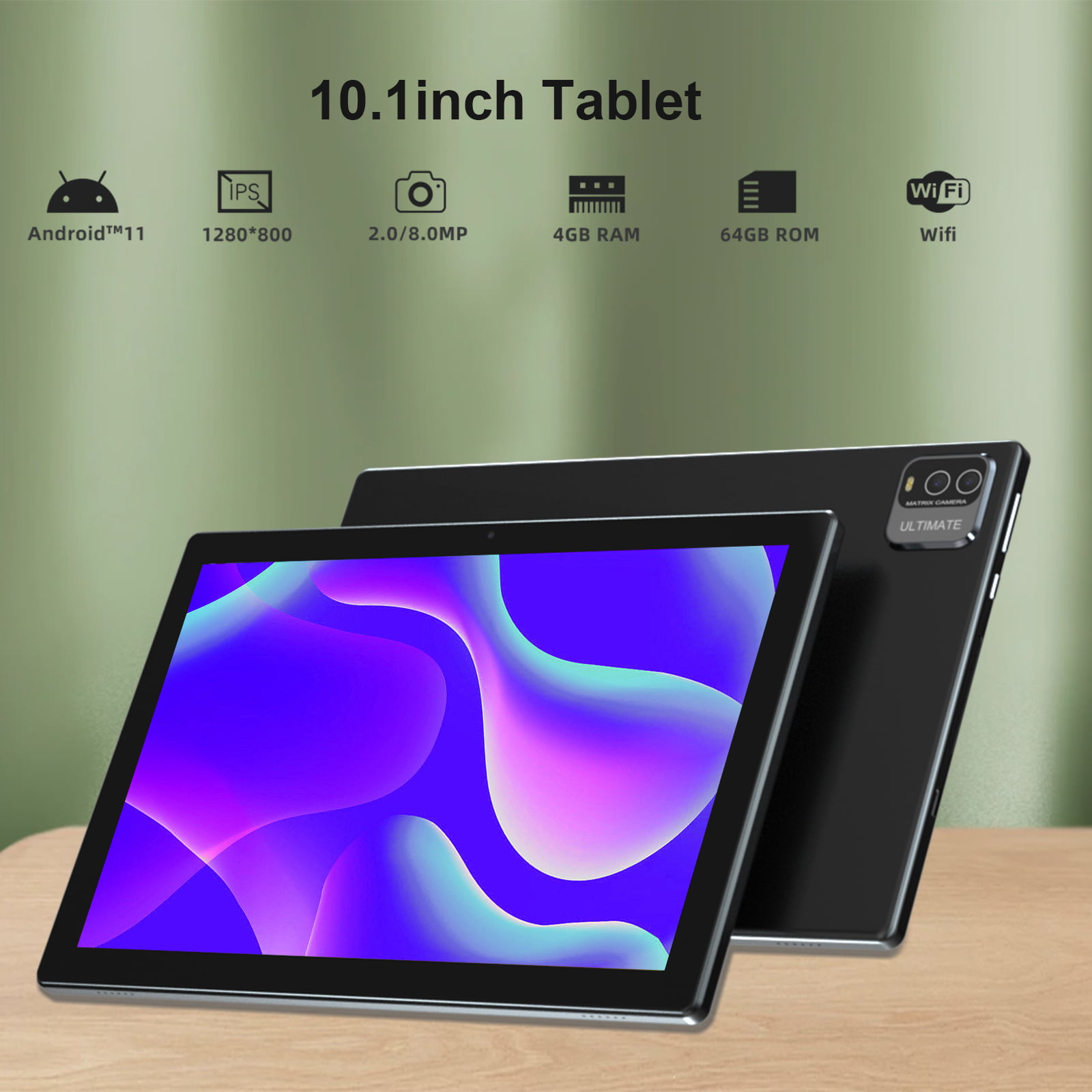 10 Inch Tablet Windows 10 Home, Tablet PC 4G&WiFi&Bluetooth RAM 4GB+ ROM  64GB, 2MP+5MP Dual Camera, 6000mAh Black Tablet Computer