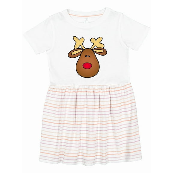 Inktastic Rudolph the Red Nose Reindeer Girls Toddler Dress