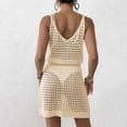 thumbnail image 5 of Conairie Swimsuit Coverup For Womens Sleeveless Slim Hollow Knit Bathing Suits Cover Up Summer Beach Swimwear Vacation Outfits Beige L, 5 of 5