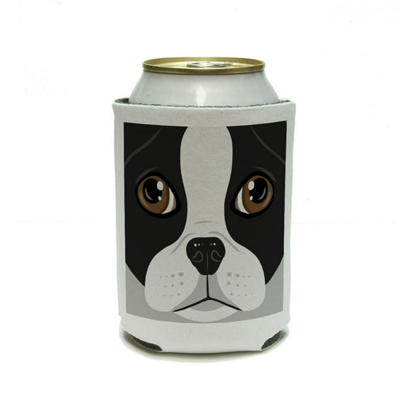 Boston Terrier Face - Close up Pet Dog Can Cooler Drink Insulator Beverage Insulated Holder