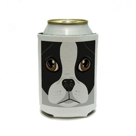 Boston Terrier Face - Close up Pet Dog Can Cooler Drink Insulator Beverage Insulated (Best Places To Day Drink In Boston)