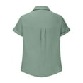 thumbnail image 3 of TODOZO Linen Button Down Shirt Women Casual Cotton Blouse Loose Fit Work Gauze Tops Summer Shirts for Women Cotton Short Sleeve Tunic Tops Button Down Casual Blouses Plus Size Cute T Shirts 2025, 3 of 5