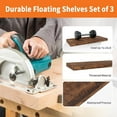 thumbnail image 4 of Floating Shelves for Wall Set of 3, 16" Rustic Brown Floating Shelves for Wall Decor, Home Decor, Frame Display Wall Mounted Wall Shelf for Bedroom, Kitchen, Bathroom, Living Room, 4 of 12