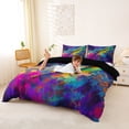 thumbnail image 2 of Castle Fairy Abstract Baseball Bat Duvet Cover Queen, Watercolor Splash Queen Bedding,Black Reversible,3-Piece,1 Duvet Cover and 2 Pillowcases, 2 of 6