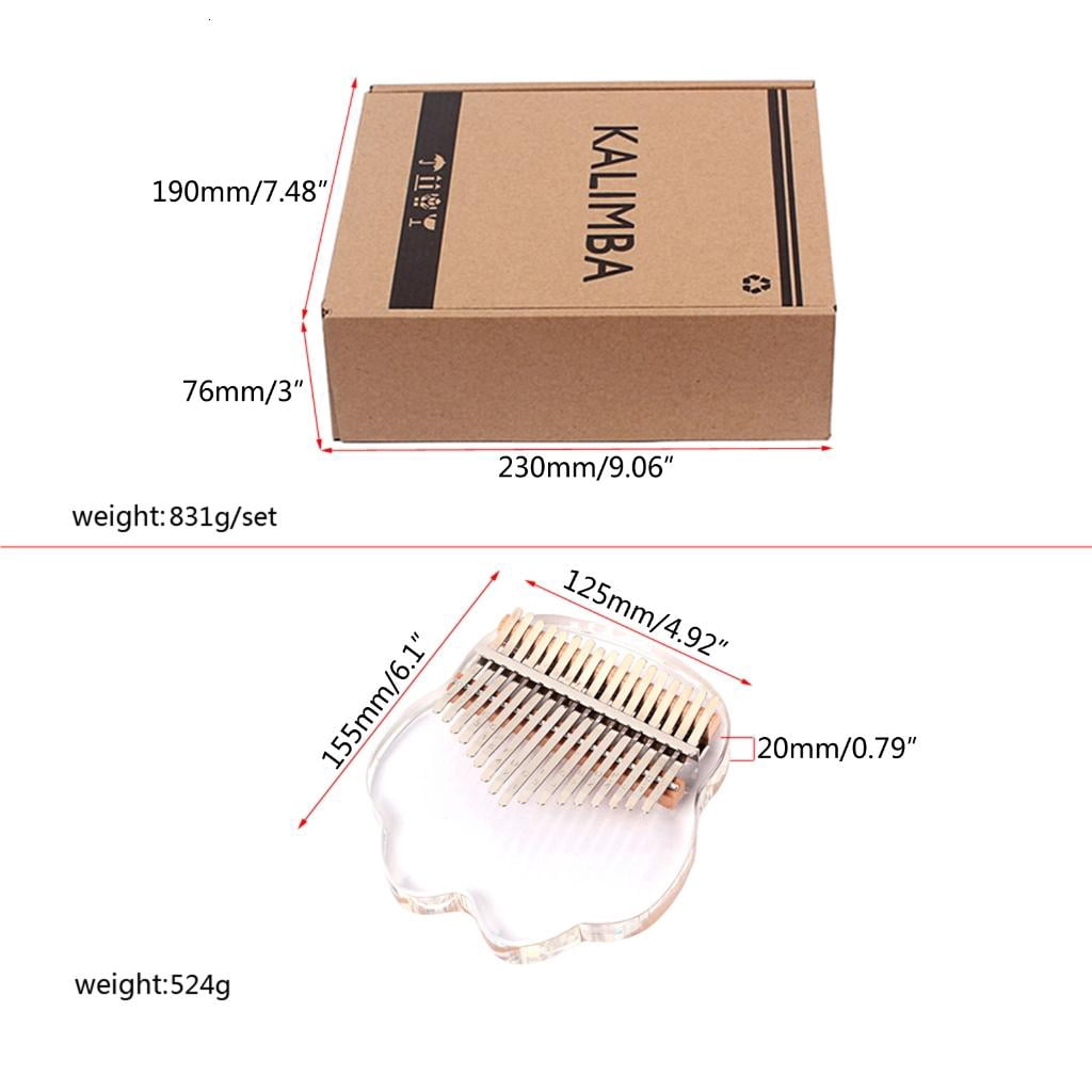 Yihuala Cloud Shape Kalimba Professional 17 Keys Thumb Piano Transparent Acrylic Finger Piano for Beginners