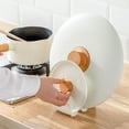 thumbnail image 2 of Supvox Reusable White Pot Lid Organizer Rack for Kitchen Cover Storage with Multi Use Features, 2 of 8