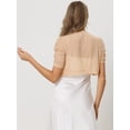 thumbnail image 3 of DARING DIVA Women's Mesh Sheer Shrug Cropped Cardigan Bolero M Apricot, 3 of 6
