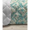thumbnail image 3 of Waves Down Alternative Comforter, Ocean Underwater Style Curves Stripes Sea Theme Marine Nautical Traditional, Microfiber Quilt for All Season, 5 Sizes, Turquoise and White, by Ambesonne, 3 of 3