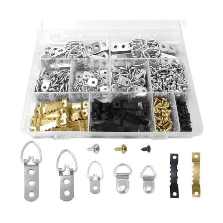 415Pcs Picture Hooks Sawtooth Picture Hangers Picture Hanging Kits Wall Photo Frame Hook with Screws D-Ring