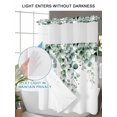 thumbnail image 4 of No Hook Cloth Fabric Shower Curtain with Snap in Liner, Green Eucalyptus Leaves Waterproof Shower Curtains Set with See Through Top Window, Pastoral Farmhouse Botanical Bath Curtains Shower 48"x72", 4 of 6
