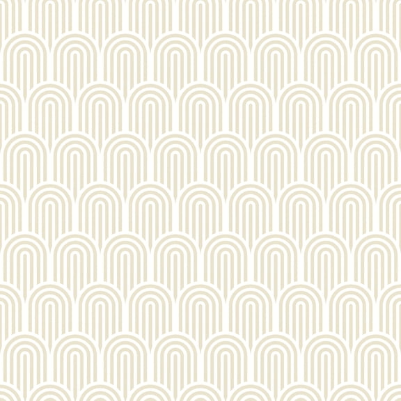 Hoopla Walls Retro Arch Cream Peel and Stick Wallpaper