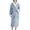 Blue, variant on SWSMCLT Women's Belt Fleece Bathrobe Calf Length Chic Lapel Long Sleeve Bath Bathrobes Chunky Cold Weather Robe Blue Small