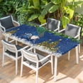 thumbnail image 2 of Blue Gnomes Christmas Table Cloths for 6 Foot Rectangle Tables, Xmas Tree Weeping Balls Snowflake Patio Waterproof Elastic Fitted Tablecloths, Washable Rectangular Table Cover for Camping, 2 of 8