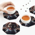 thumbnail image 7 of Lsque Chucky Pattern 4" Drink Coasters Set of 4, PVC Leather Absorbent Coasters, Table Coaster Set Decorative Coffee Cup Coasters Housewarming Gift, 7 of 7