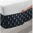 thumbnail image 2 of Dark Blue Bed Skirt, Vintage Royal Damask Motifs Swirls Curvy Tile Victorian Fashion, Elastic Bedskirt Dust Ruffle Wrap Around for Bedding Decor, 4 Sizes, Pale Blue Dark Blue, by Ambesonne, 2 of 2