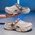 thumbnail image 6 of HXWCHs Clogs for Men on Rubber Clogs Summer Water Shoes Gardening Shoes Size: 9 Khaki, 6 of 9