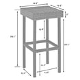 thumbnail image 4 of Crosley Furniture Palm Harbor 29" Wicker / Rattan Bar Stool in Gray (Set of 2), 4 of 8