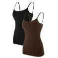 thumbnail image 1 of Charmo Women's Basic Cami Adjustable Spaghetti Strap Built in Bra Tank Top 2 Pack, 1 of 6