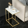 thumbnail image 3 of Wisfor Sintered Stone C Shaped Side Table Laptop Coffee Table Under Sofa Bed Indoor Furniture, 3 of 11