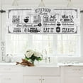 thumbnail image 3 of Farmhouse Funny Kitchen Rules Quotes Curtains Valance for Windows, Vintage Wooden Board Seasonal Holiday Short Half Topper Rod Pocket, Home Living Room Bedroom Decor 54" x 18", 3 of 6
