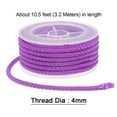 thumbnail image 2 of Nylon Hilo Cordel Rebordear Cordón 4mm Extrafuerte Trenzado Nylon Artesanía Cuerda para Pulseras Joyería Fabricación Bricolaje Artesanía 3,2 M/10,5 Pies, Claro Púrpura, 2 of 7