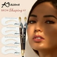 thumbnail image 6 of Khasana Brow Shaping Kit Definer, Eyebrow Stamp Stencil Kit with Waterproof Pencil Dual-ended, Brow Creamy Liner with Sharpener and Sponge Applicator #21 DarkBrown, 6 of 7