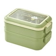 thumbnail image 1 of Kids Cream Style Lunch Box with Rice Artifact Separated Leakproof (Yellow), 1 of 6