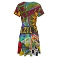 thumbnail image 5 of Rio De Janeiro Brazil Impanema Copacabana Dress Fashion Beach Short Sleeve Dresses Female Party Printed Sundress, 5 of 7