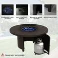 thumbnail image 4 of Kullavik 7 Pieces Outdoor Patio Furniture Set with 40000 BTU Round Fire Pit Table,PE Wicker Rattan Swivel Arm Chair Set, Patio Conversation Sets,Navy Blue, 4 of 9
