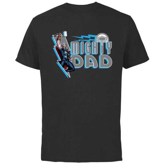 Marvel Thor Mighty Dad Father's Day - Short Sleeve Cotton T-Shirt for Adults - Customized-Black