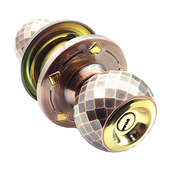 Door Knobs with Lock and Keys, Aluminum Alloy Heavy Duty Ball Mirror Door Handle Lock, Entry Door Lock for Bedroom or Bathroom