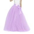 thumbnail image 2 of Wxolcjlv Womens Solid Tulle Maxi Skirt Sash Waist Romantic Feature formal Skirts, 2 of 4