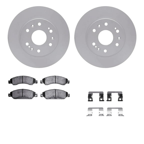 Dynamic Friction Company Front Geospec Brake Rotors with Ultimate Duty Performance Brake Pads includes Hardware 4412-48023